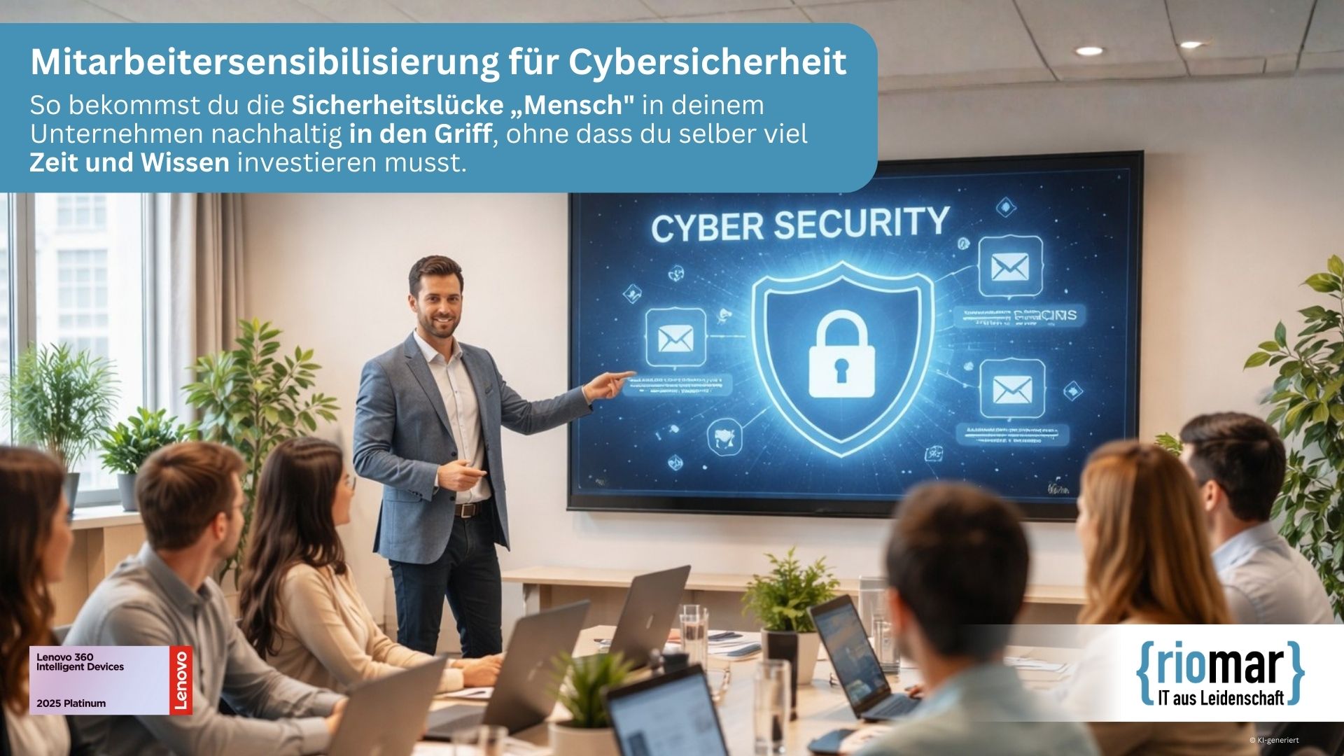 Mitarbeitersensibilisierung für Cyberkriminalität mit riomar aus Wiesbaden.